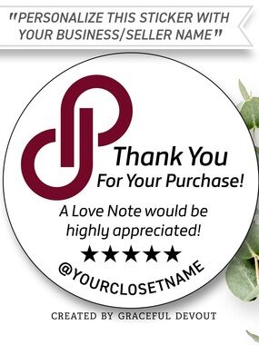 Poshmark -Thank You Round - 2" (inches) (48ct.) Stickers